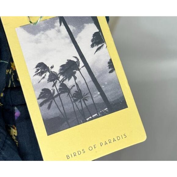 TROVATA Birds of Paradis Sz L Large Lucia Navy Floral Strappy Dress Sundress NWT - Picture 4 of 11